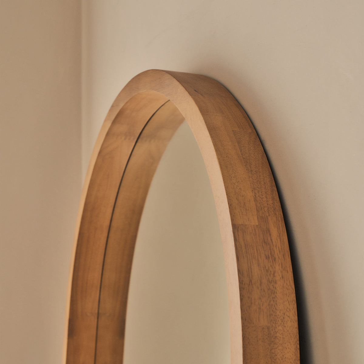 Lilia - Full Length Warm Wood Arched Wooden Mirror 170cm x 80cm