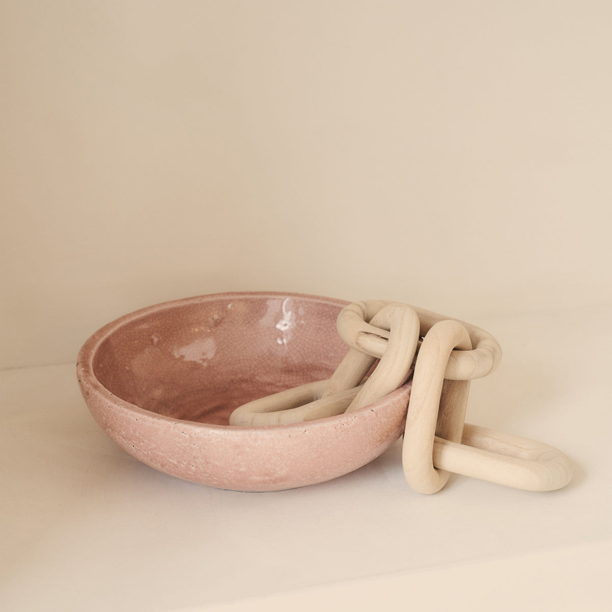 Portera - Blushed Pink Gloss Ceramic Decorative Bowl