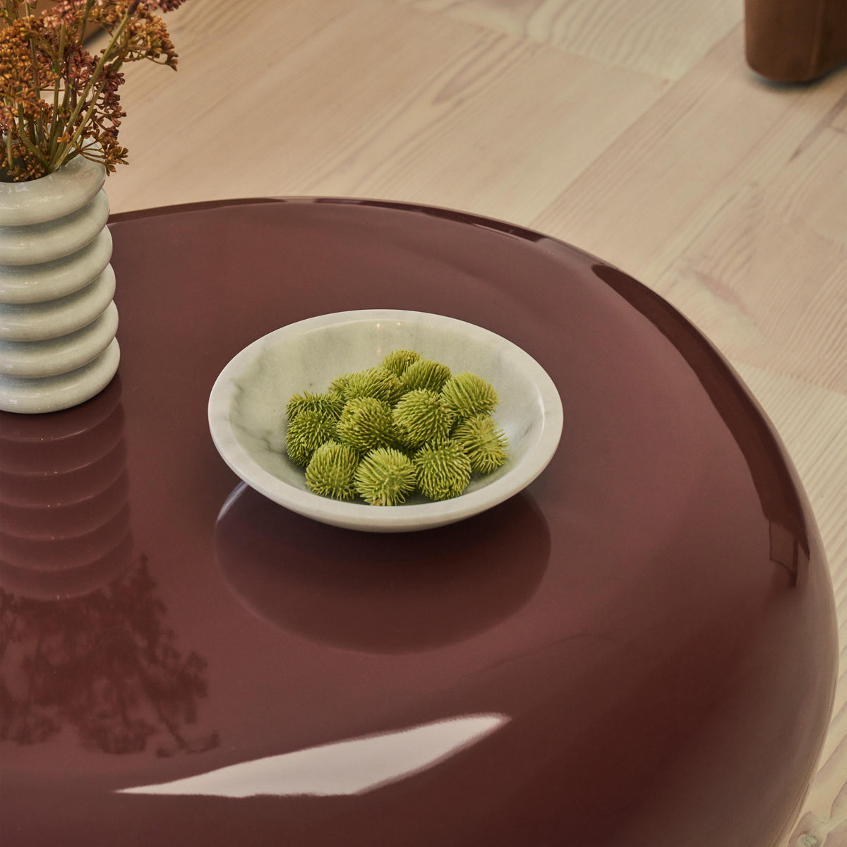 Rivington - High Gloss Burgundy Large Pebble Coffee Table
