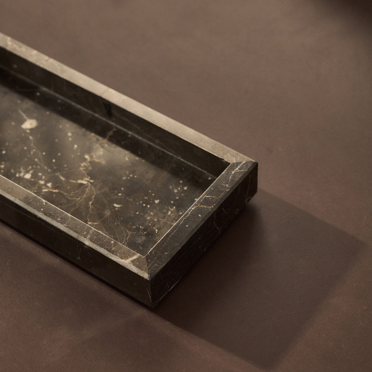 Travara - Dark Emperador Marble Rectangular Decorative Tray