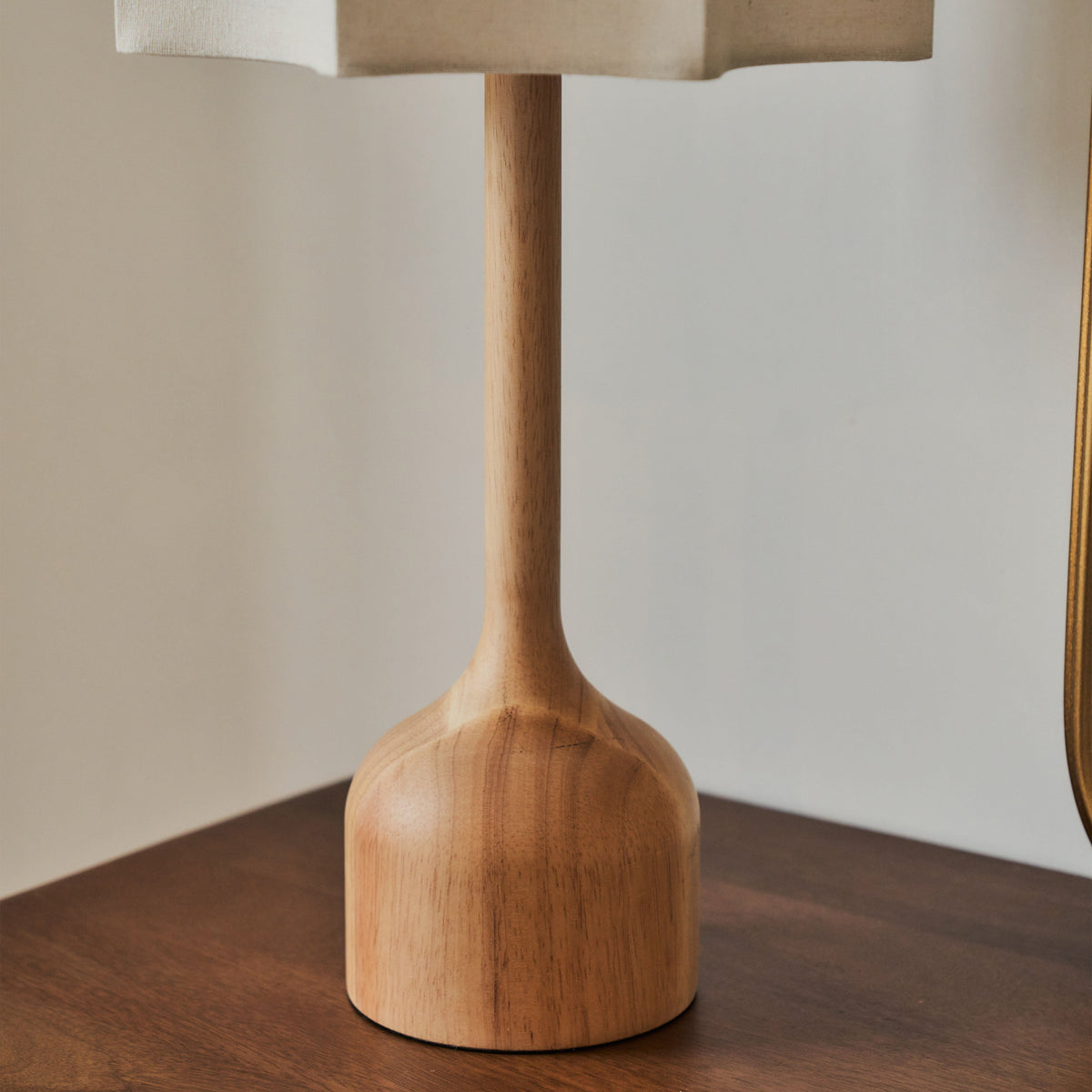 Esme - Light Wood Inverted Scallop Shade Table Lamp