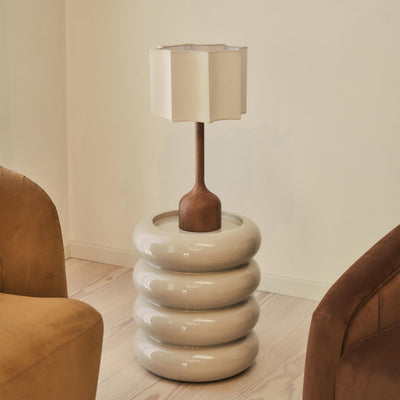 Compton - High Gloss Ivory Round Side Table