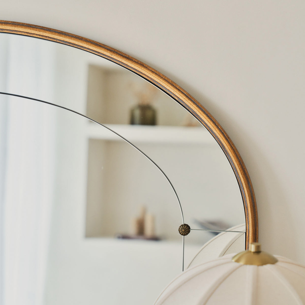 Venosa - Gold Arched Metal Overmantle Mirror 100cm x 80cm