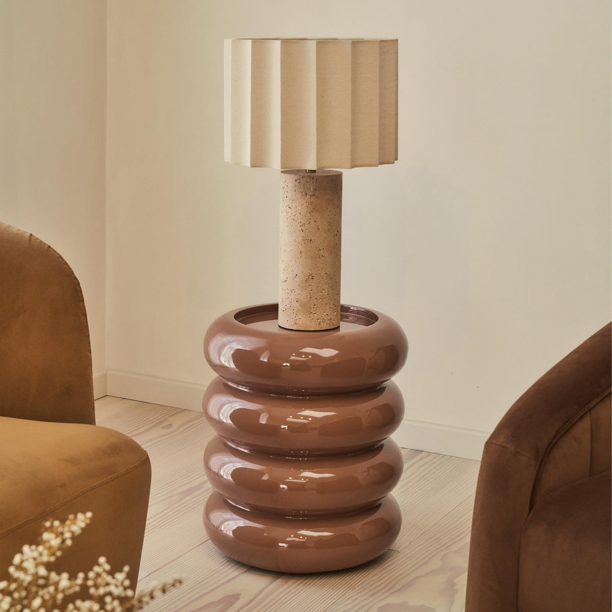 Compton - High Gloss Mocha Round Side Table