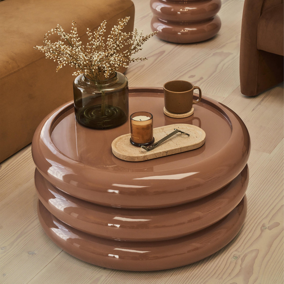 Compton - High Gloss Mocha Round Coffee Table