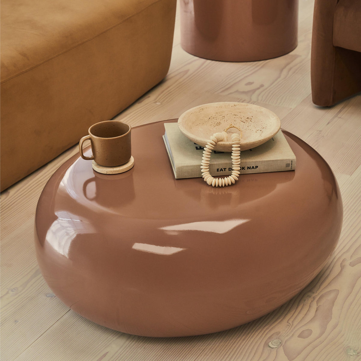 Rivington - High Gloss Mocha Large Pebble Coffee Table