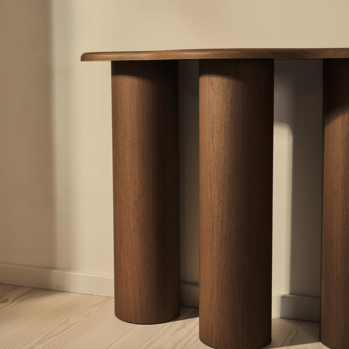 Savanna - Large Dark Wood Curved Wooden Console Table