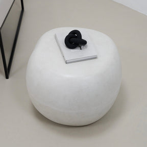 top-down view of Minimal Concrete Pebble Side Table