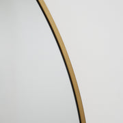 Gold Full Length Arched Metal Mirror detail shot of gold curved frame