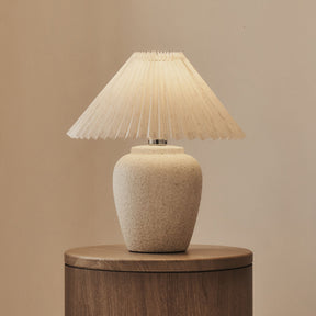 Sicily - Stone Ceramic Pleated Shade Table Lamp