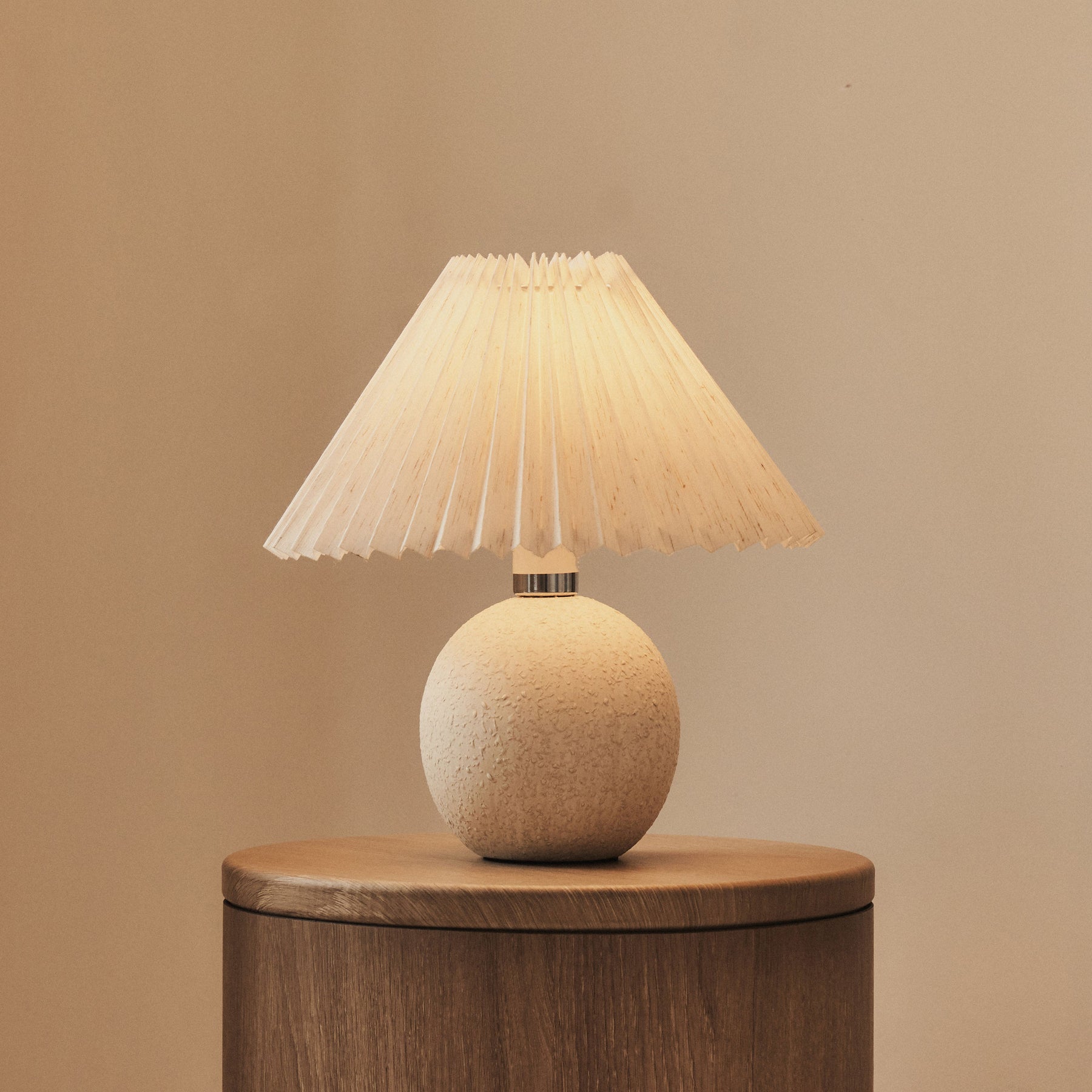 Corsica - Stone Ceramic Pleated Shade Table Lamp
