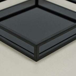 Brooklyn - Black Modern Square Tinted Mirrored Decorative Tray