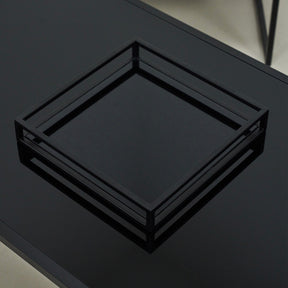 Brooklyn - Black Modern Square Tinted Mirrored Decorative Tray