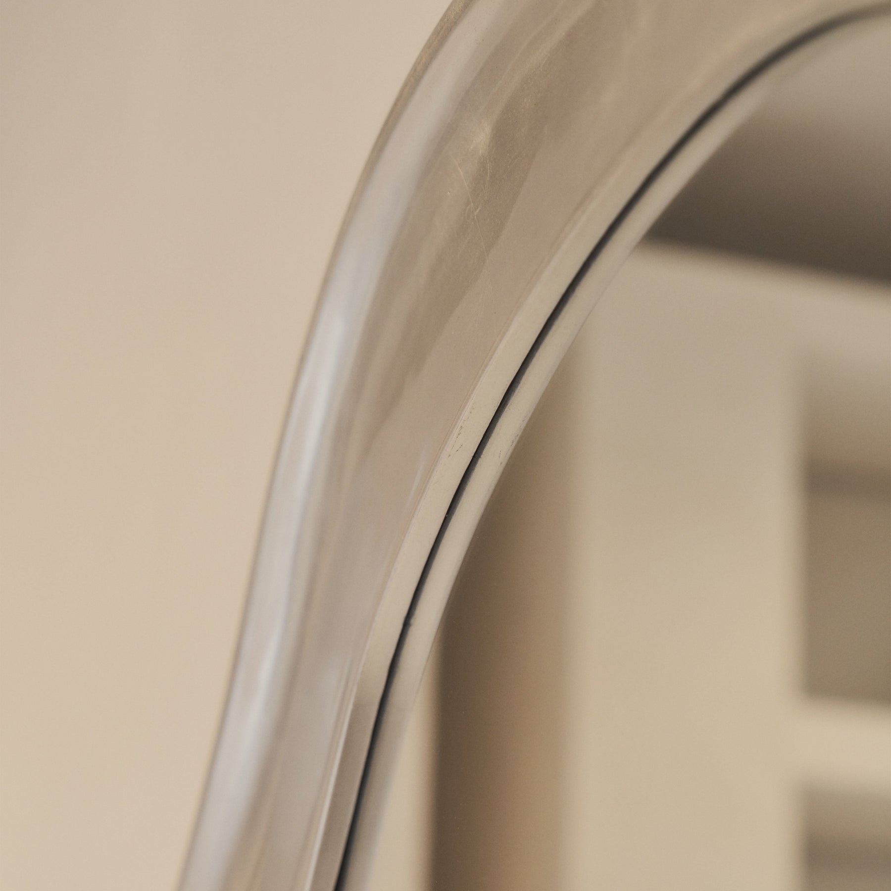 Riva - Brushed Chrome Pond Shaped Irregular Mirror 98cm x 89cm