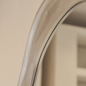 Riva - Brushed Chrome Pond Shaped Irregular Mirror 98cm x 89cm