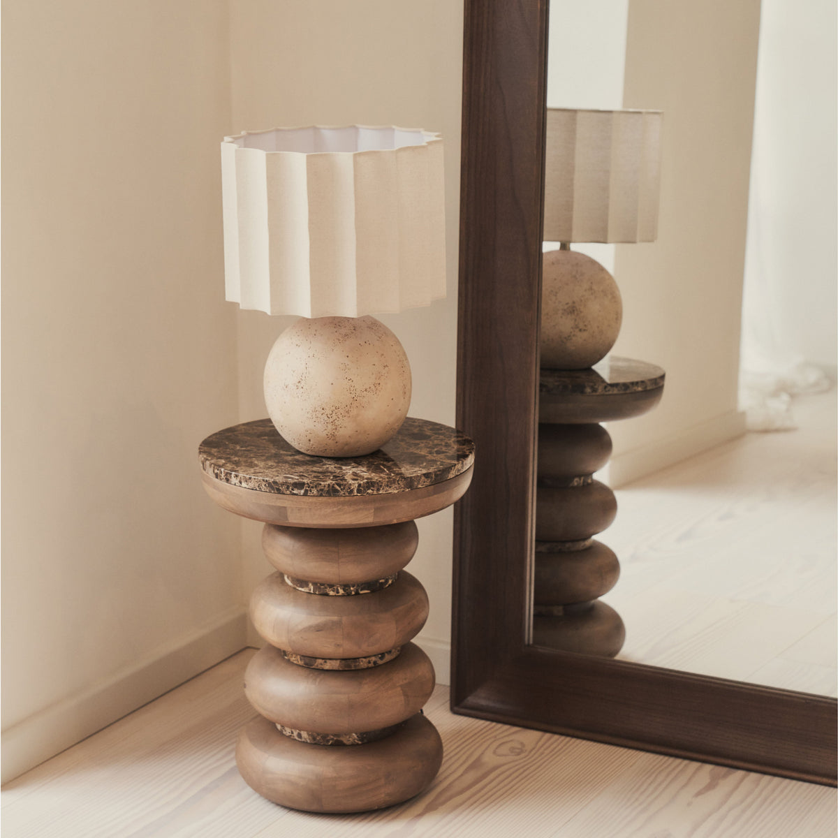 Porta - Full Length Arched Dark Wood Large Mirror 180cm x 90cm