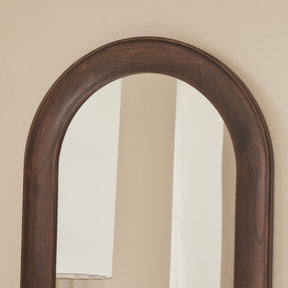 Porta - Full Length Arched Dark Wood Large Mirror 180cm x 90cm