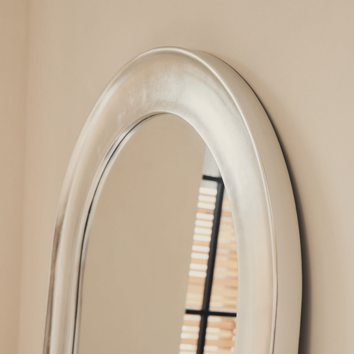 Riva - Brushed Chrome Pond Shaped Irregular Mirror 98cm x 89cm