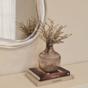 Riva - Brushed Chrome Pond Shaped Irregular Mirror 90cm x 85cm