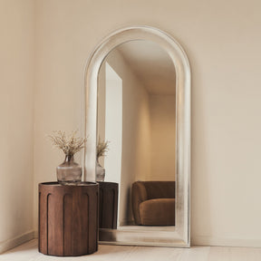 Porta - Full Length Arched Brushed Chrome Large Mirror 180cm x 90cm