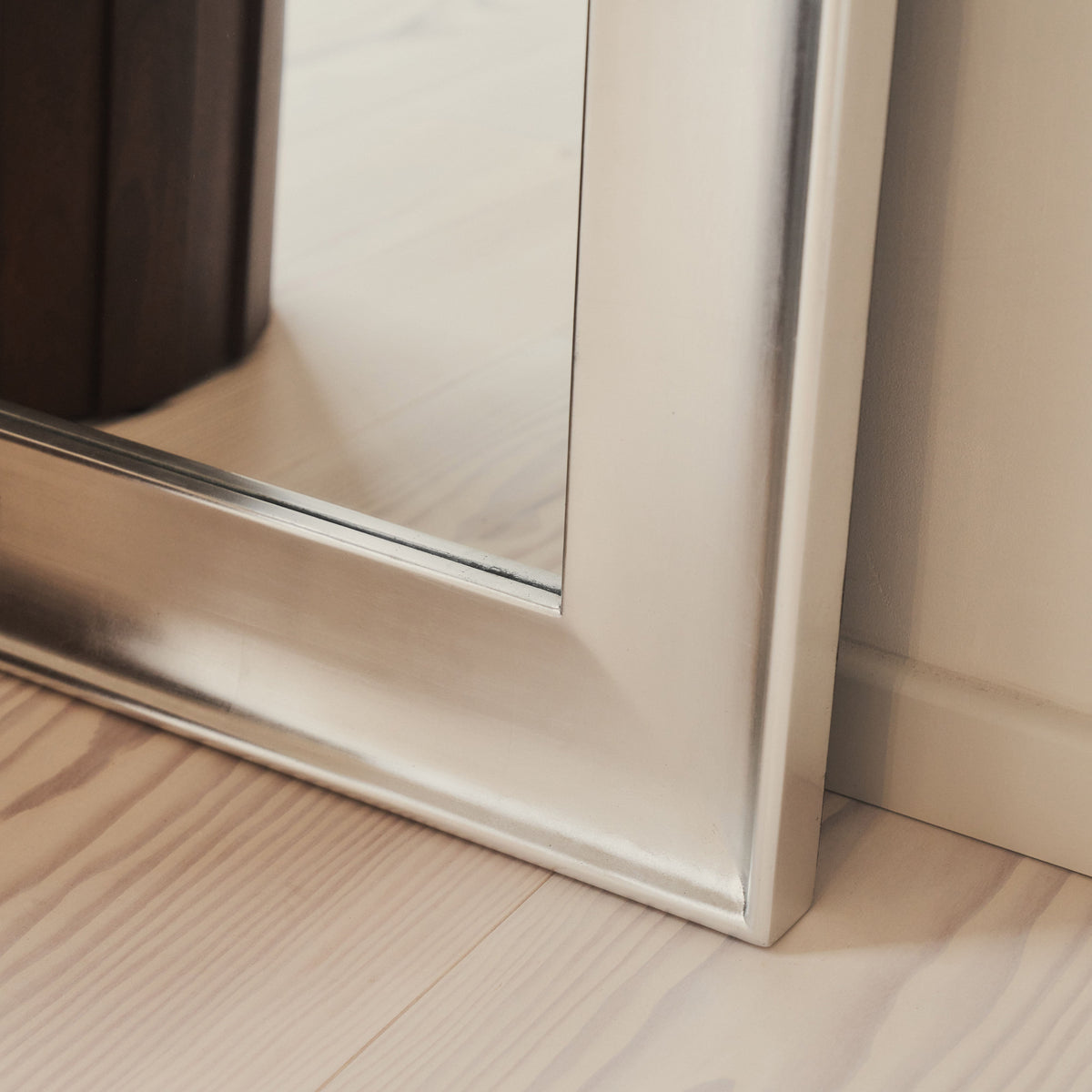 Porta - Full Length Arched Brushed Chrome Large Mirror 180cm x 70cm