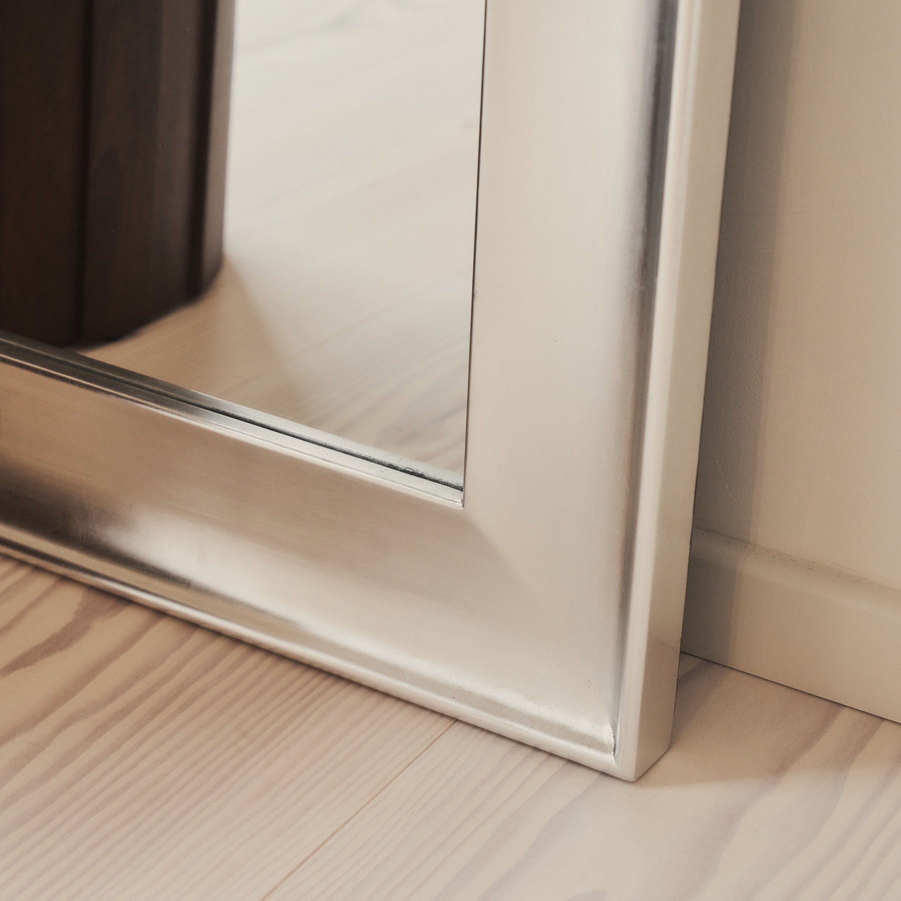 Porta - Full Length Arched Brushed Chrome Large Mirror 180cm x 70cm