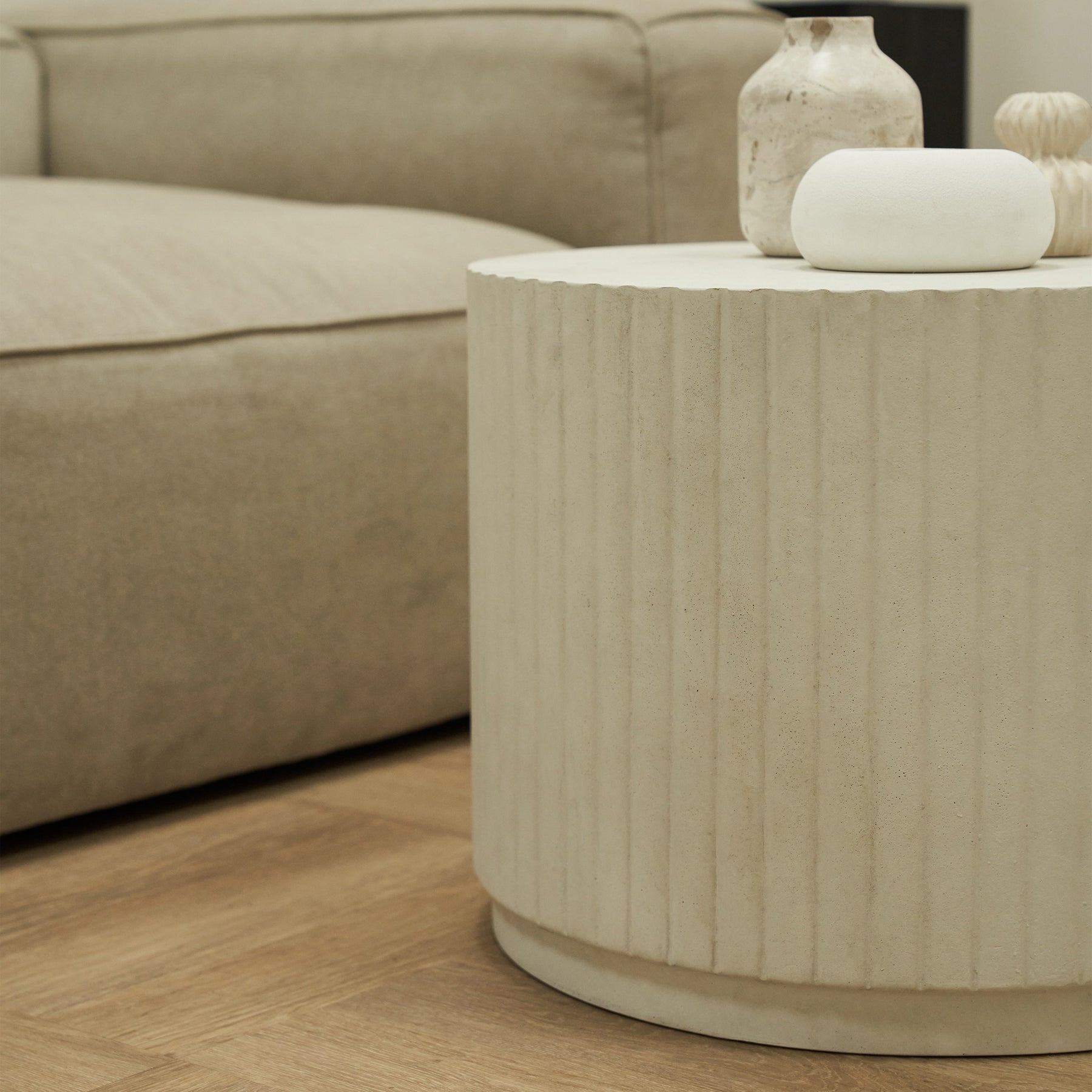 Massimo - Minimal Concrete Ribbed Coffee Table