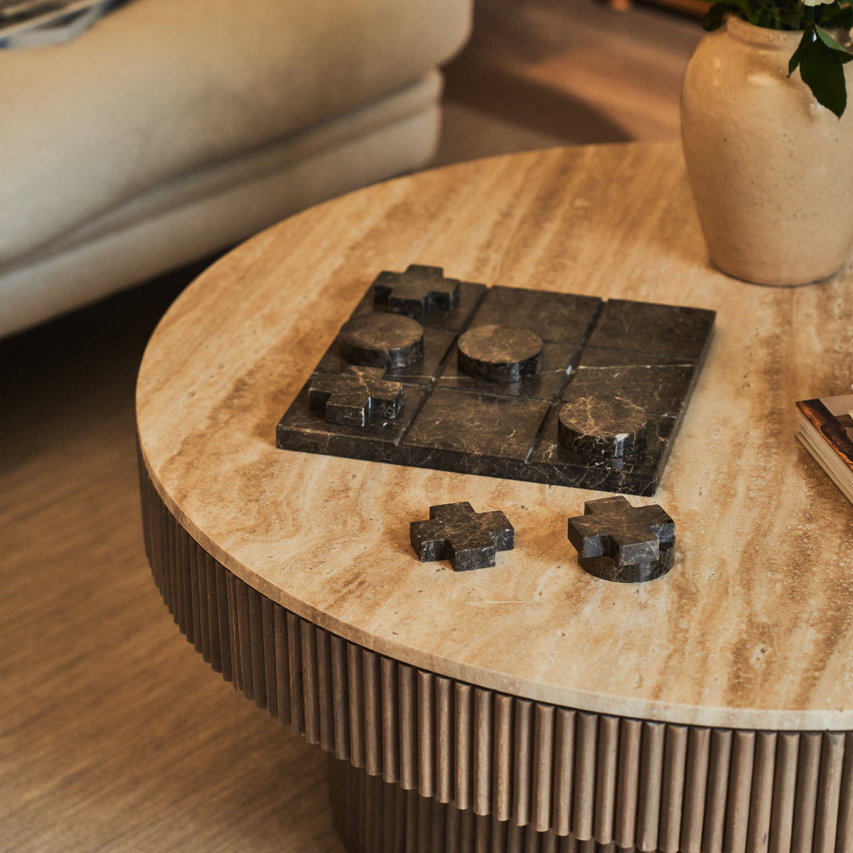 Noughts And Crosses - Dark Emperador Marble Decorative Accessory