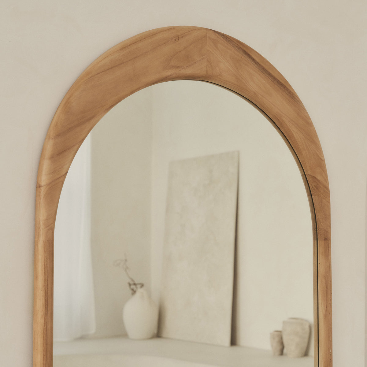 Lingotto - Extra Large Full Length Light Wood Arched Mirror 190cm x 90cm