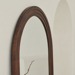 Luciano - Large Full Length Arched Dark Wood Mirror 180cm x 90cm