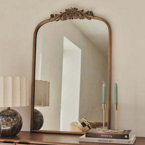 Amelia - Gold Arched Metal Portrait Mirror 100cm x 64cm