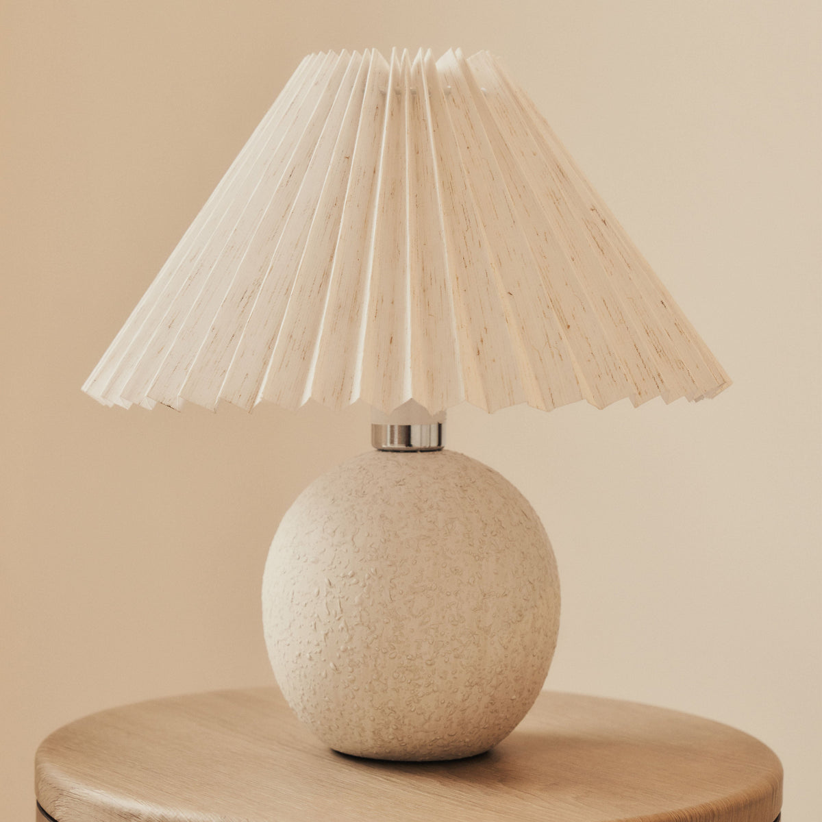 Corsica - Stone Ceramic Pleated Shade Table Lamp