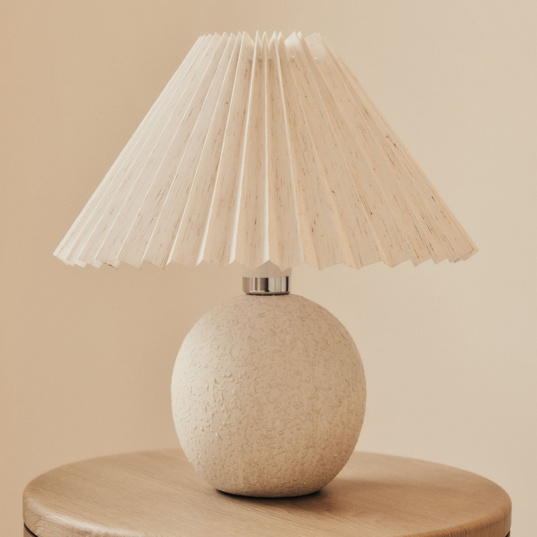 Corsica - Stone Ceramic Pleated Shade Table Lamp