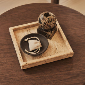 Travara - Cream Travertine Square Decorative Tray