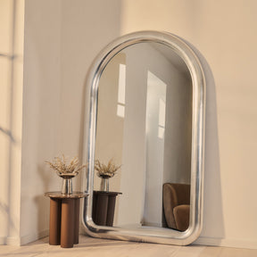 Obsidian - Full Length Arched Brushed Chrome Extra Large Mirror 200cm x 120cm