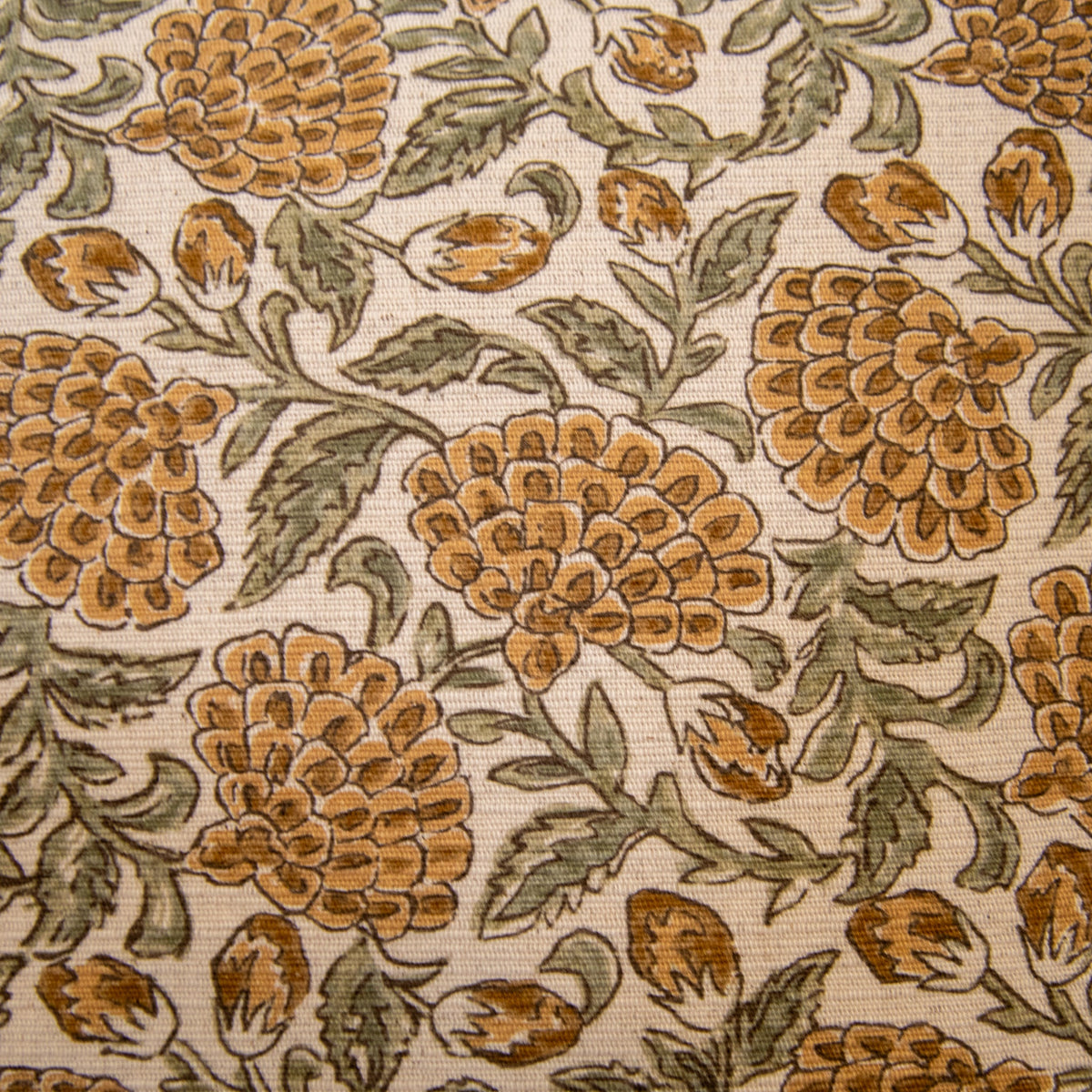 Erisha - Ochre Printed Fabric Cushion