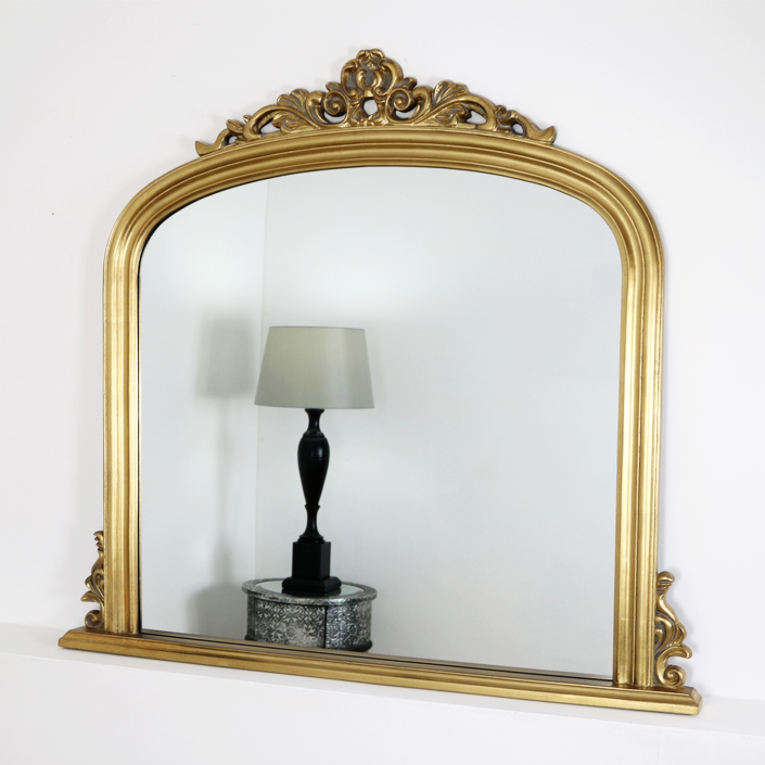 Gold Ornate Overmantle Mirror dimensions 104cm x 96cm