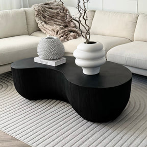 Minimal Onyx Shaped Coffee Table Large beside sofa