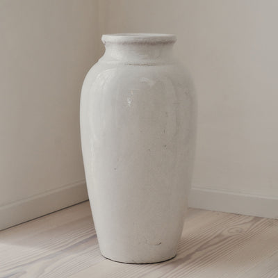Cadira - Large Ivory Gloss Ceramic Vase